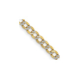14K Yellow Gold 3.4 mm Curb Chain Necklace, Polished detail view