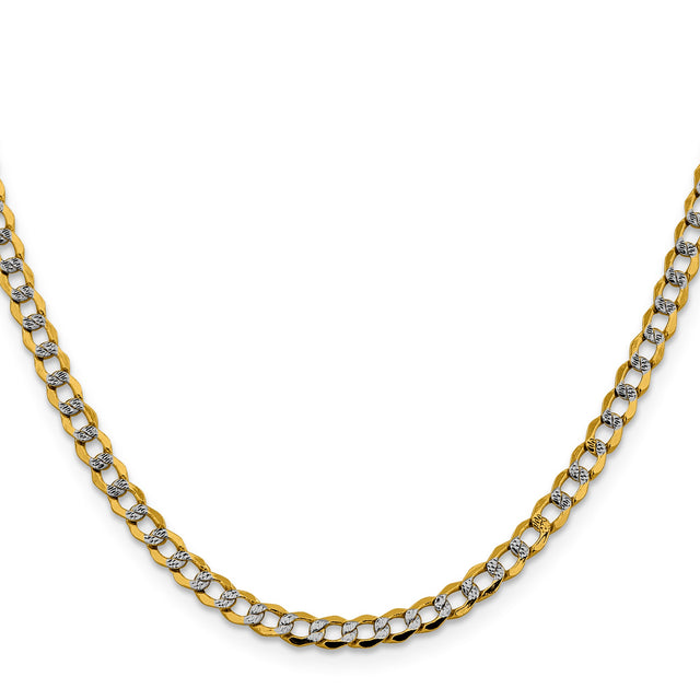 14K Yellow Gold 4.3 mm Curb Chain Necklace, Polished
