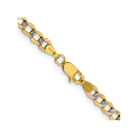14K Yellow Gold 4.3 mm Curb Chain Necklace, Polished alternate angle