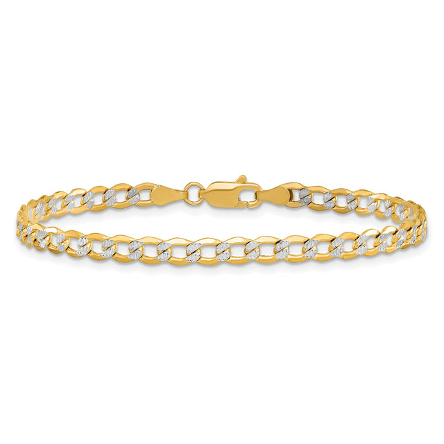 14K Yellow Gold 4.3 mm Curb Chain Bracelet, Polished