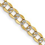14K Yellow Gold 4.3 mm Curb Chain Necklace, Polished detail view