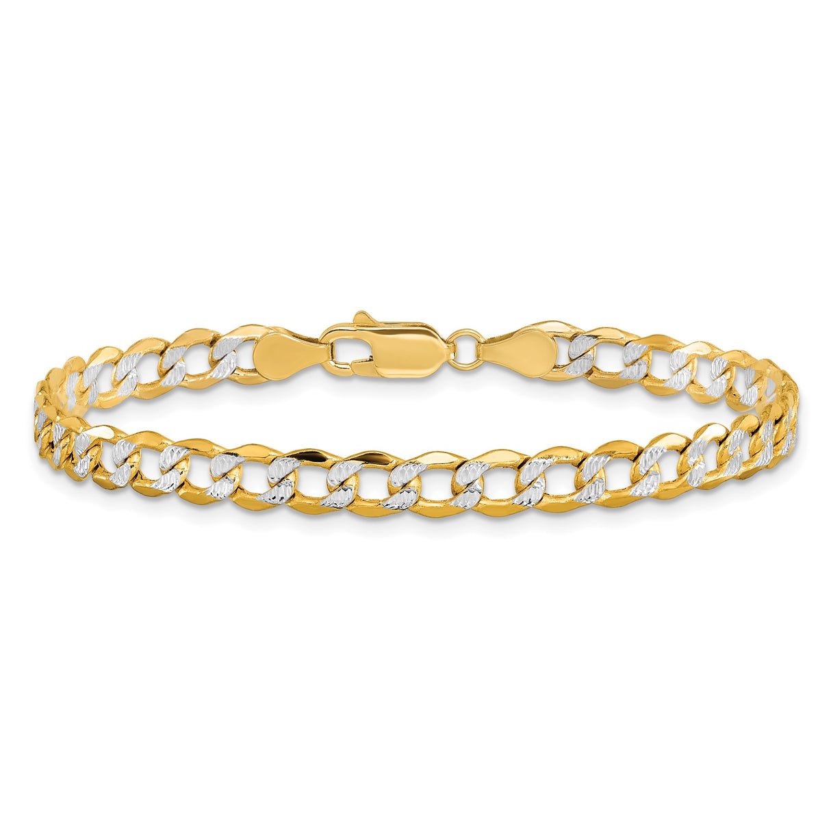 14K Yellow Gold 5.2 mm Curb Chain Anklet, Polished