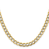 14K Yellow Gold 6.75 mm Curb Chain Necklace, Polished