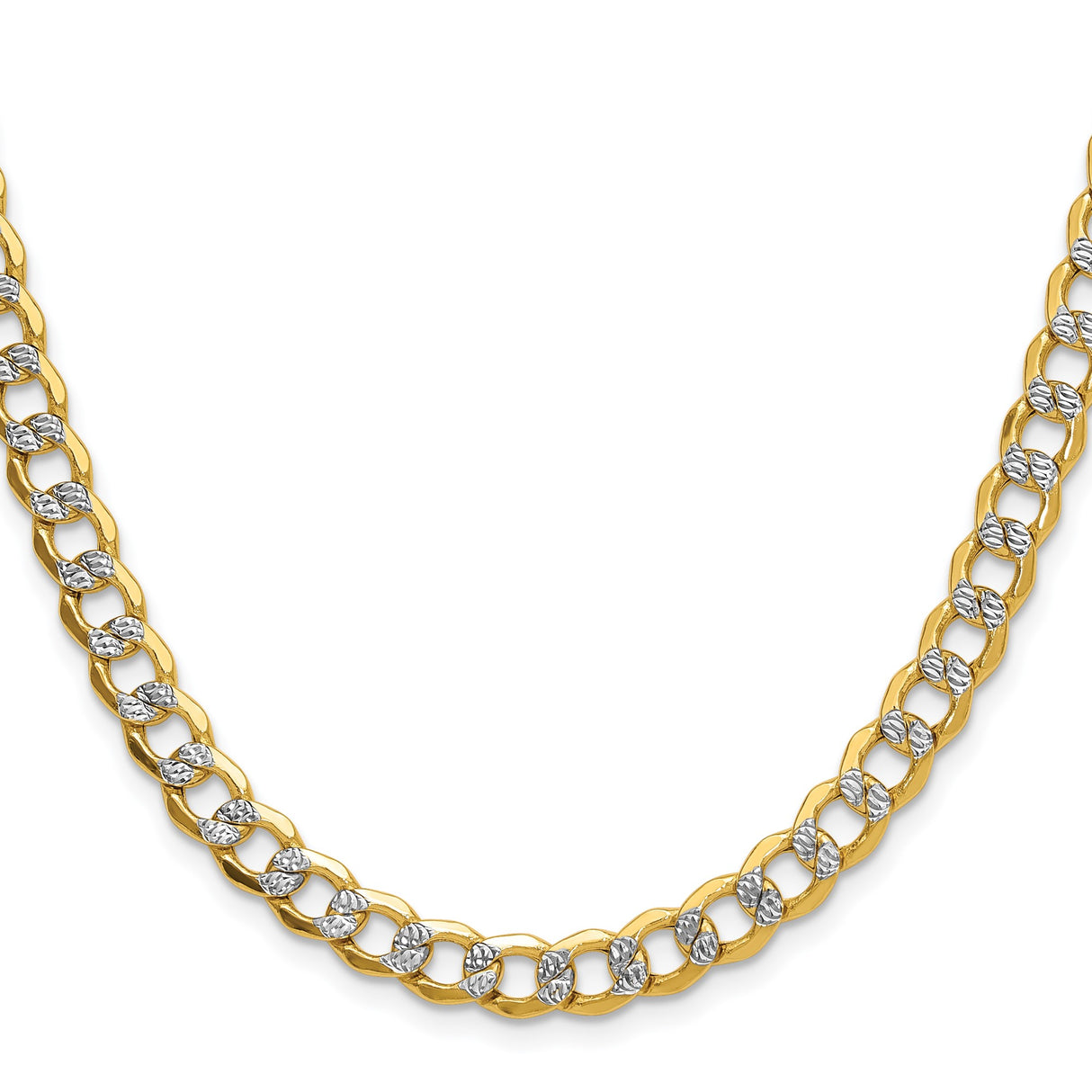 14K Yellow Gold 7.1 mm Curb Chain Necklace, Polished