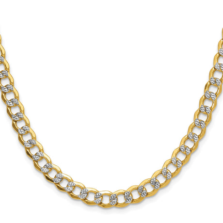 14K Yellow Gold 7.1 mm Curb Chain Necklace, Polished