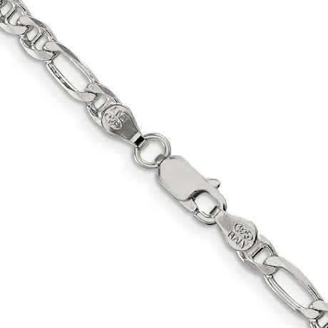 925 White Gold 3.75 mm Polished Chain Necklace, Solid alternate angle