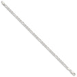 925 White Gold 3.75 mm Polished Chain Bracelet, Solid