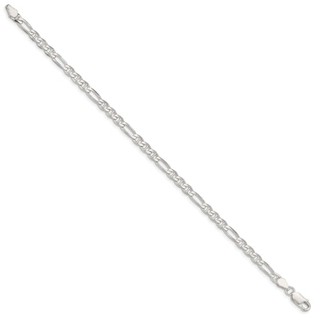 925 White Gold 3.75 mm Polished Chain Bracelet, Solid