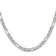 925 White Gold 4.5 mm Polished Chain Necklace, Solid