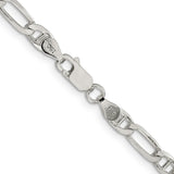 925 White Gold 4.5 mm Polished Chain Necklace, Solid alternate angle