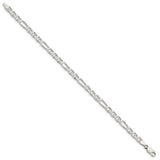925 White Gold 4.5 mm Polished Chain Bracelet, Solid