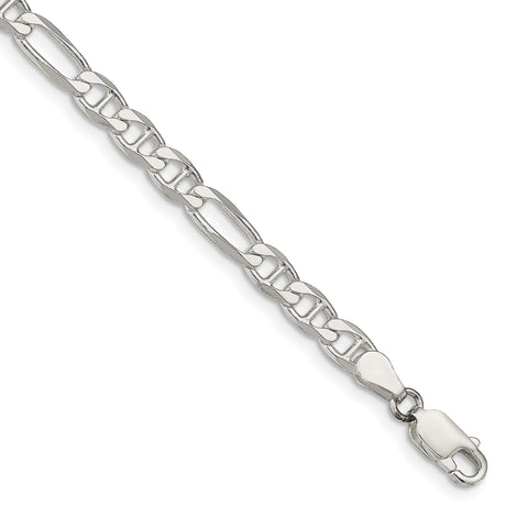 925 White Gold 4.5 mm Polished Chain Bracelet, Solid shown for scale