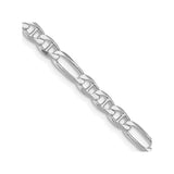 925 White Gold 4.5 mm Polished Chain Necklace, Solid detail view