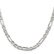 925 White Gold 5.5 mm Polished Chain Necklace, Solid