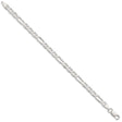 925 White Gold 5.5 mm Polished Chain Anklet, Solid
