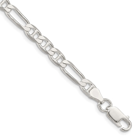 925 White Gold 5.5 mm Polished Chain Anklet, Solid shown for scale