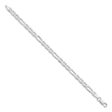 925 White Gold 5.5 mm Polished Chain Bracelet, Solid