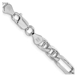 925 White Gold 6.5 mm Polished Chain Necklace, Solid alternate angle