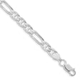 925 White Gold 6.5 mm Polished Chain Anklet, Solid shown for scale