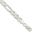 925 White Gold 7.5 mm Polished Chain Anklet, Solid shown for scale