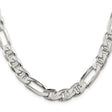 925 White Gold 8.75 mm Polished Chain Necklace, Solid