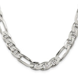 925 White Gold 8.75 mm Polished Chain Necklace, Solid