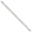 925 White Gold 8.75 mm Polished Chain Bracelet, Solid