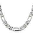 925 White Gold 10.65 mm Polished Chain Necklace, Solid