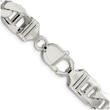 925 White Gold 10.65 mm Polished Chain Necklace, Solid alternate angle