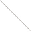 925 White Gold 3 mm Polished Chain Anklet, Solid