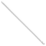 925 White Gold 3 mm Polished Chain Anklet
