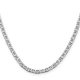 925 White Gold 3.75 mm Polished Chain Necklace