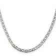 925 White Gold 4.5 mm Polished Chain Necklace, Solid