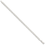 925 White Gold 4.5 mm Polished Chain Bracelet, Solid