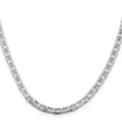 925 White Gold 4.5 mm Polished Chain Necklace