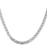 925 White Gold 4.5 mm Polished Chain Necklace