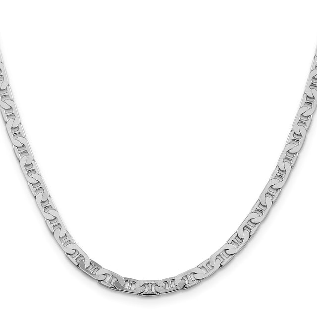 925 White Gold 4.5 mm Polished Chain Necklace
