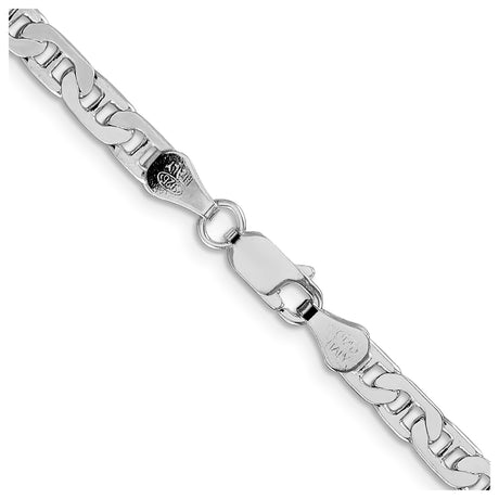 925 White Gold 4.5 mm Polished Chain Necklace alternate angle