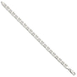 925 White Gold 6.5 mm Polished Chain Bracelet, Solid