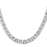 925 White Gold 6.5 mm Polished Chain Necklace
