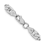 925 White Gold 6.5 mm Polished Chain Necklace alternate angle