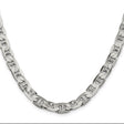 925 White Gold 7 mm Polished Chain Necklace, Solid