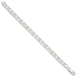 925 White Gold 7 mm Polished Chain Bracelet, Solid