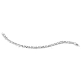 925 White Gold 7 mm Polished Chain Bracelet, Solid detail view