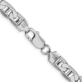 925 White Gold 7 mm Polished Chain Necklace alternate angle