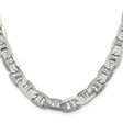 925 White Gold 9.5 mm Polished Chain Necklace, Solid