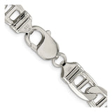 925 White Gold 9.5 mm Polished Chain Necklace, Solid alternate angle