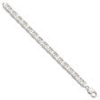 925 White Gold 9.5 mm Polished Chain Anklet, Solid