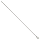 925 White Gold 2.2 mm Polished Chain Bracelet, Solid