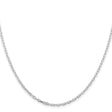 925 White Gold 2.2 mm Polished Chain Necklace